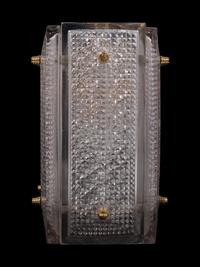 An Orrefors Rectangular Hanging Four-Light Fixture