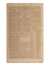 [WASHINGTON, DC]. First newspaper printing of the Act establishing the Federal Capital City.