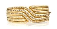A 14 Karat Yellow Gold and Diamond Bracelet, 47.40 dwts.
