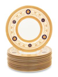 A Set of Fifteen Coalport Porcelain Dinner Plates