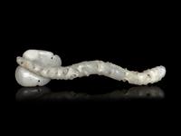 A Chinese White Jade Ruyi Scepter