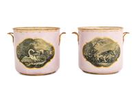 A Pair of French Tôle Peinte Cache Pots