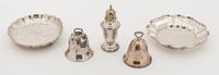 A Collection of American Silver Articles, 20TH CENTURY, comprising a Gorham castor, a Reed & Barton bell, a Kirk dish and a Towle dish,