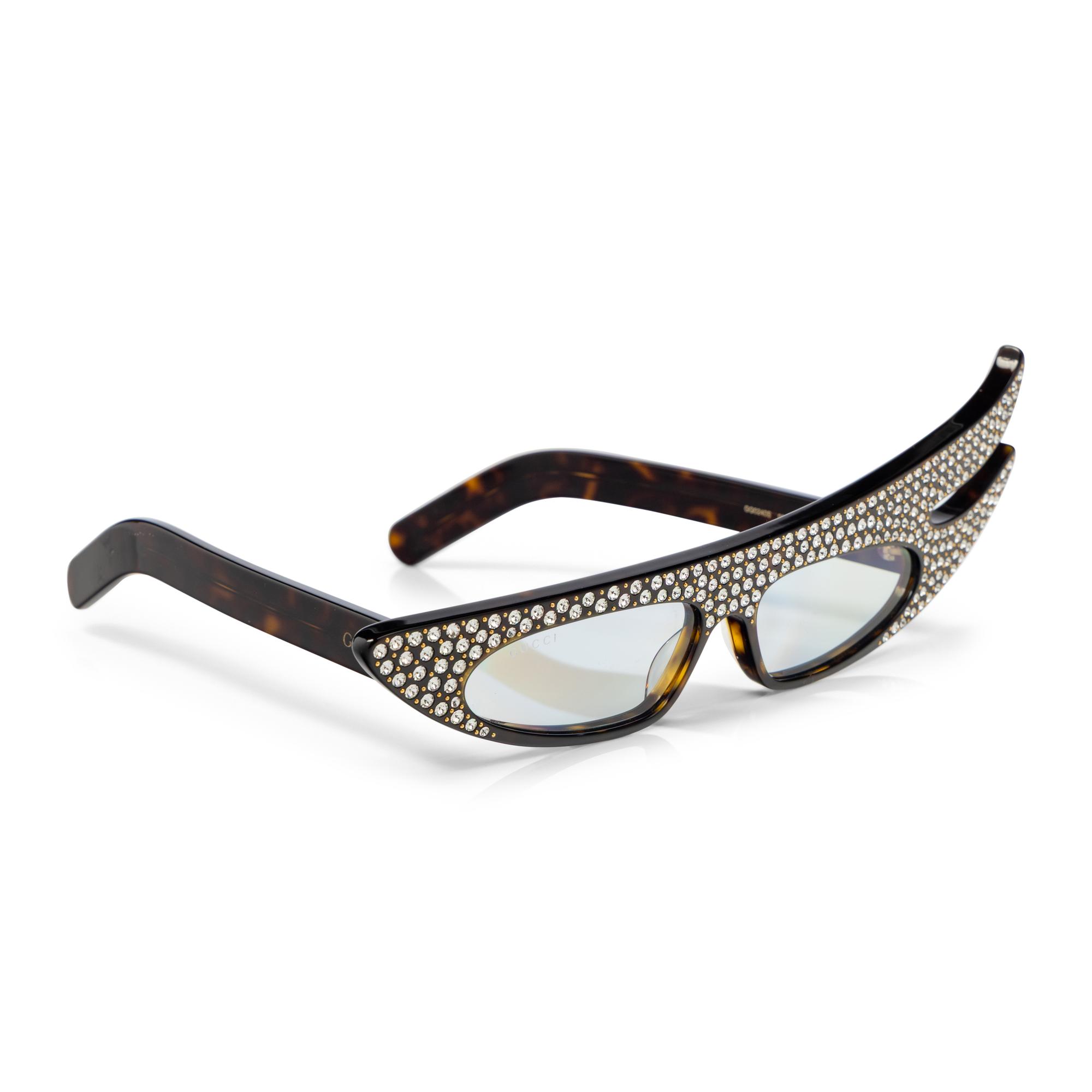 GUCCI, 'HOLLYWOOD FOREVER' RHINESTONED CAT EYE SUNGLASSES