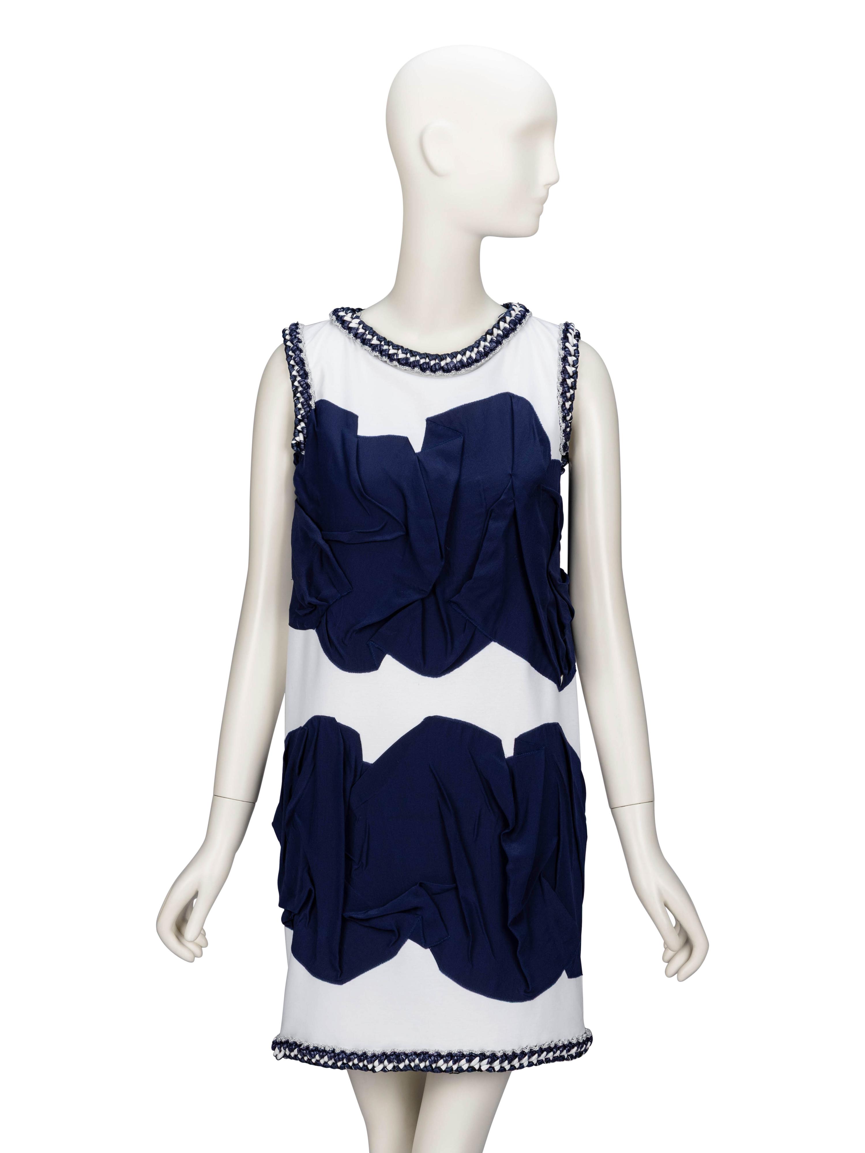 Chanel, Woven Chain-Trim Jersey Shift Dress