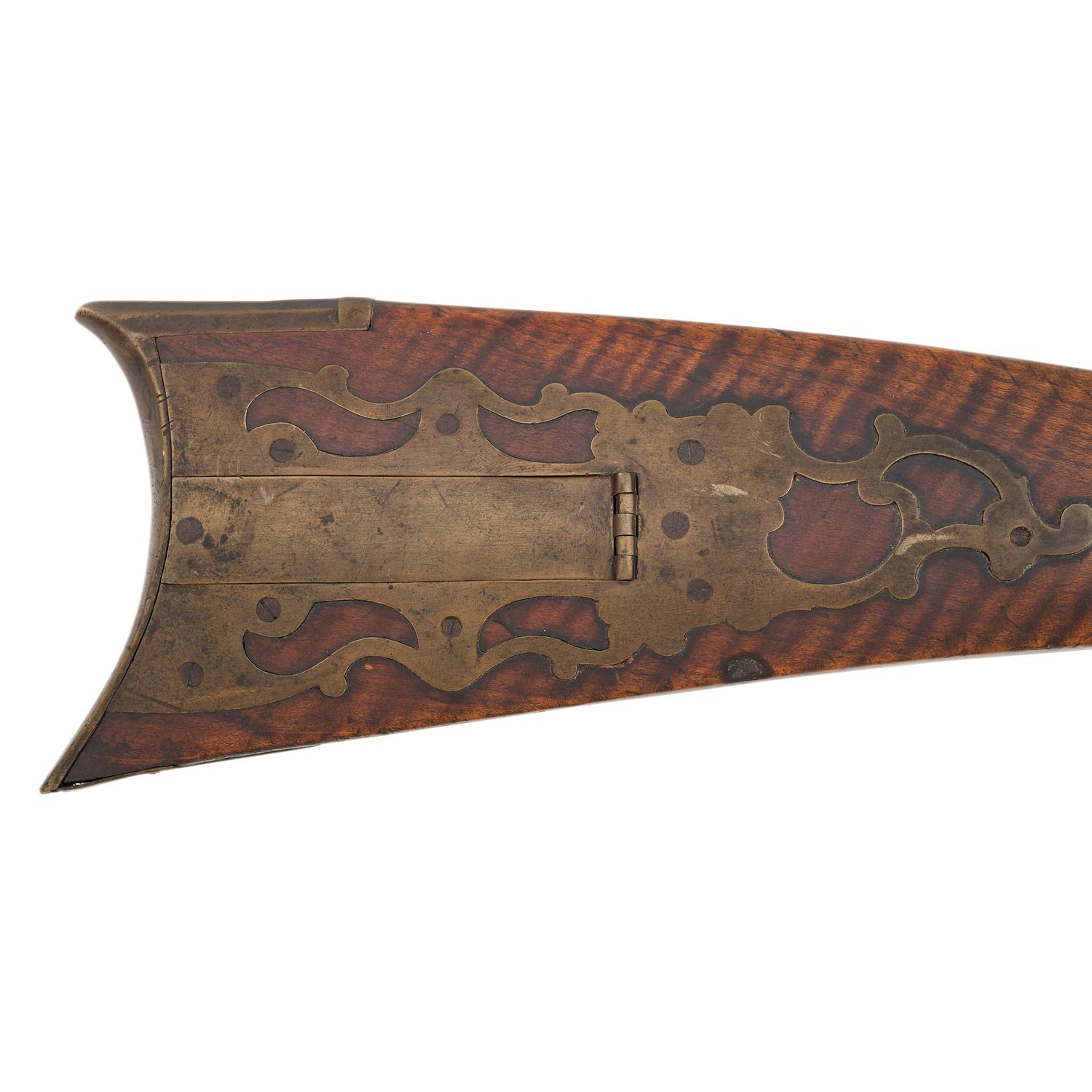 Full Stock Kentucky Long Rifle with Peep Sight by H. McClallen of New York