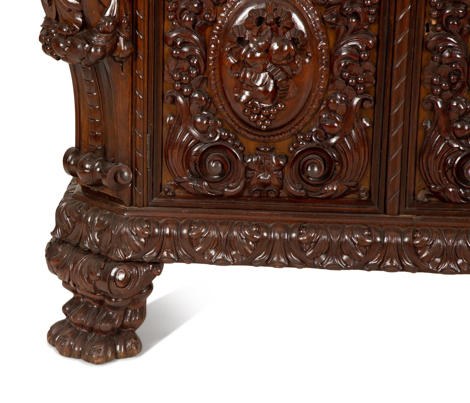 An Austro-Hungarian Carved Mahogany Credenza — Mid-19th Century
