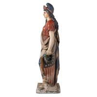 A Polychrome Painted Cast Zinc Goddess of Liberty Figure