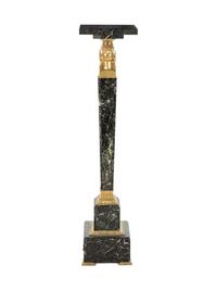 An Empire Style Gilt Bronze and Marble Pedestal