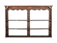 A Regency Inlaid and Carved Walnut Hanging Pewter Rack