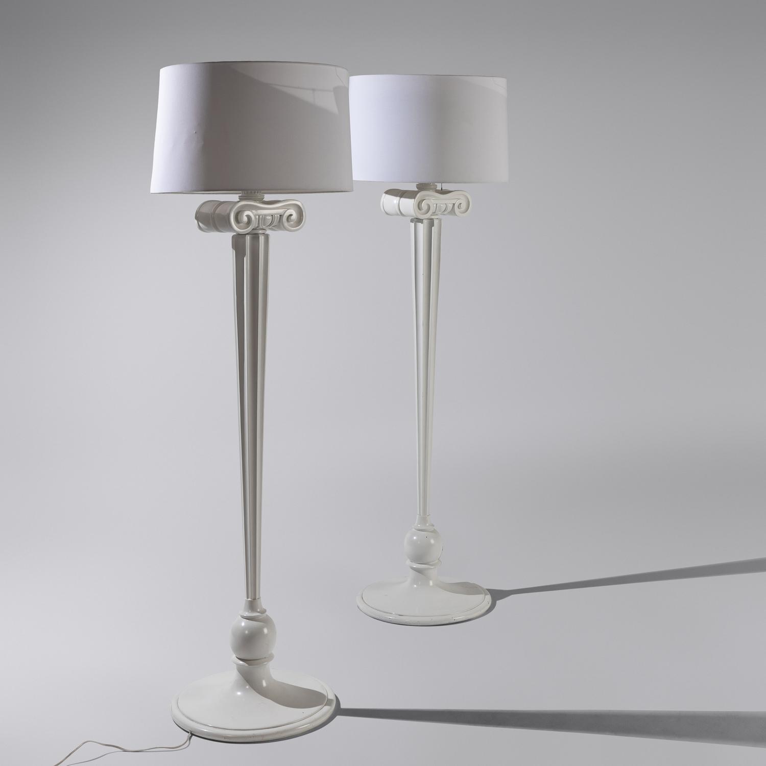 Morris Lapidus (Ukrainian-American, 1902–2001) — Pair of Eden Roc Floor Lamps, designed 1955 | c. 1990 for Diamond + Baratta by Sirmos of New York