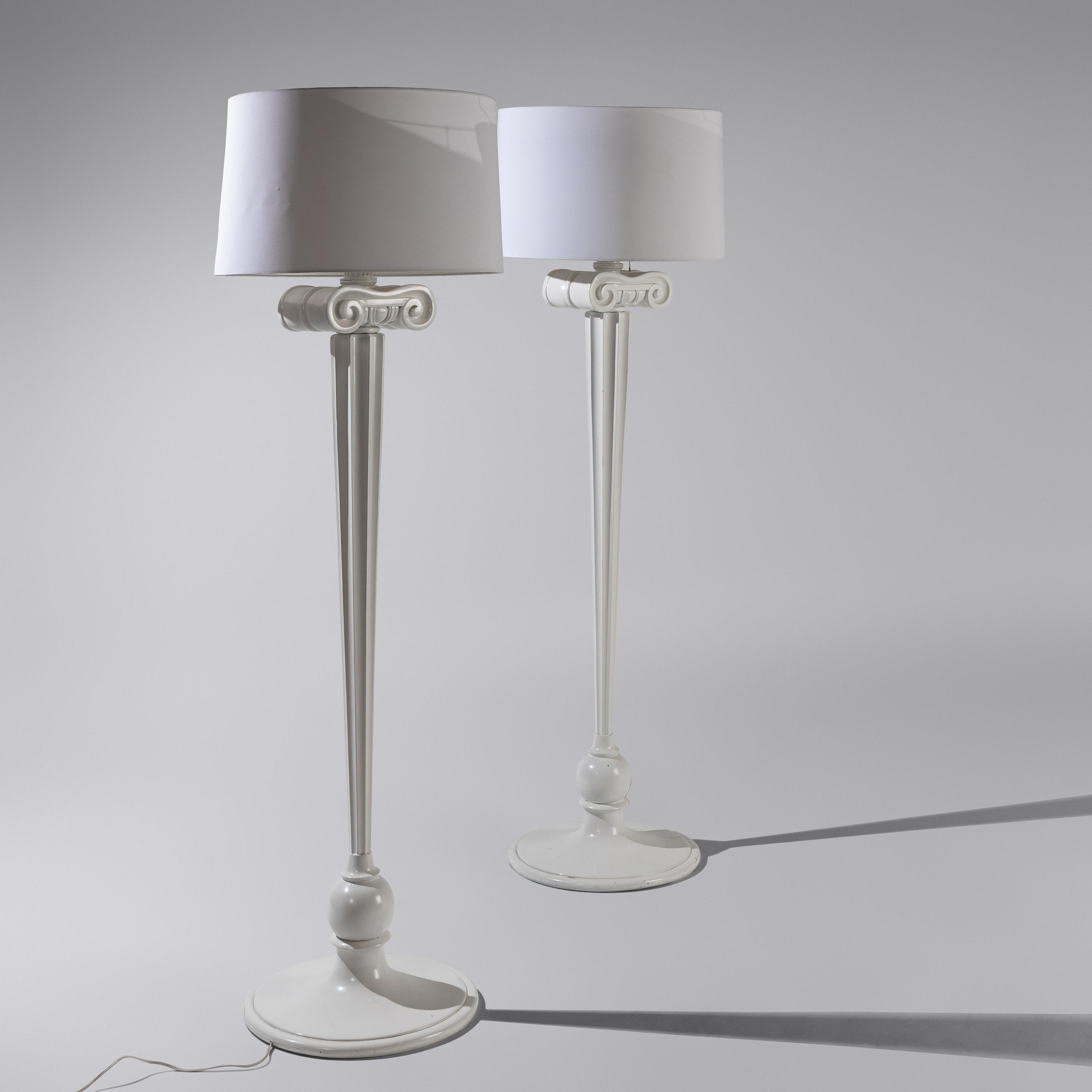 Morris Lapidus (Ukrainian-American, 1902–2001) — Pair of Eden Roc Floor Lamps, designed 1955 | c. 1990 for Diamond + Baratta by Sirmos of New York