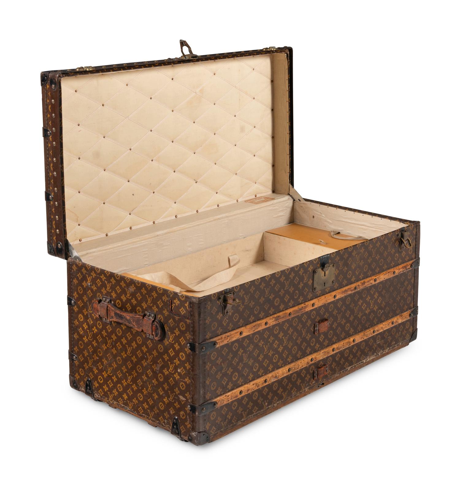 LOUIS VUITTON, ANTIQUE STEAMER TRUNK