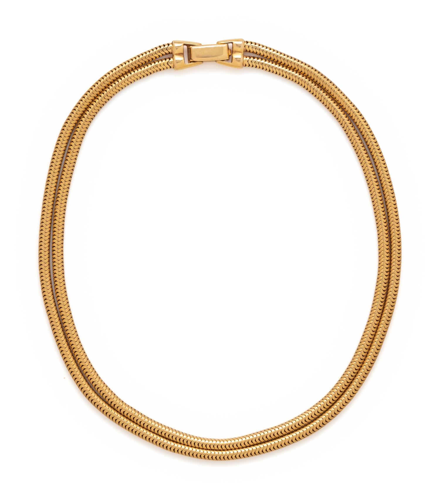 YELLOW GOLD DOUBLE STRAND NECKLACE