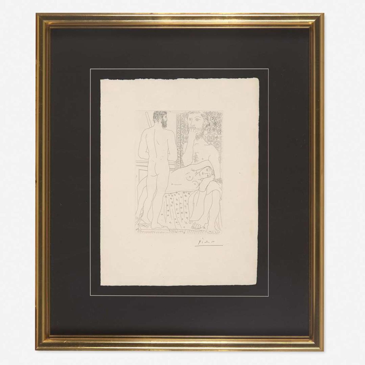 Pablo Picasso (Spanish, 1881-1973) Sculpteur, Modèle Couché et Sculpture, Plate 37 from La Suite Vollard