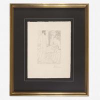 Pablo Picasso (Spanish, 1881-1973) Sculpteur, Modèle Couché et Sculpture, Plate 37 from La Suite Vollard