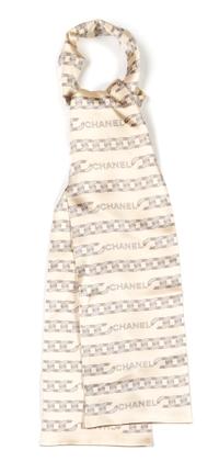 Two Chanel Silk Scarves, 24 x 21 inches.