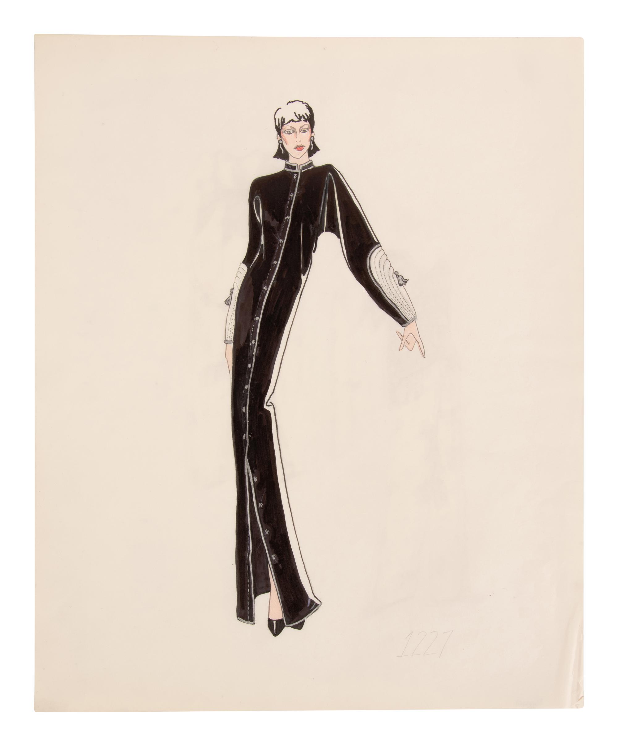 Geoffrey Beene Fashion Illustration, c.1985