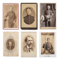 [MILITARIA]. 26 photographs, incl. CDVs of Civil War officers and enlisted men, some identified.