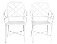 Six Chinese Chippendale Style Painted Metal Armchairs Height 34 1/2 inches. — 20TH CENTURY