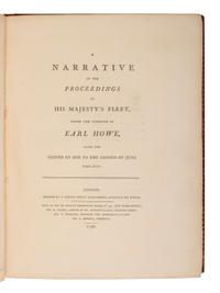 [REVOLUTIONARY WAR NAVAL BATTLE]. A Narrative of the Proceedings of His Majesty's Fleet, under the Command of Earl Howe . London: T. Burton, 1796.