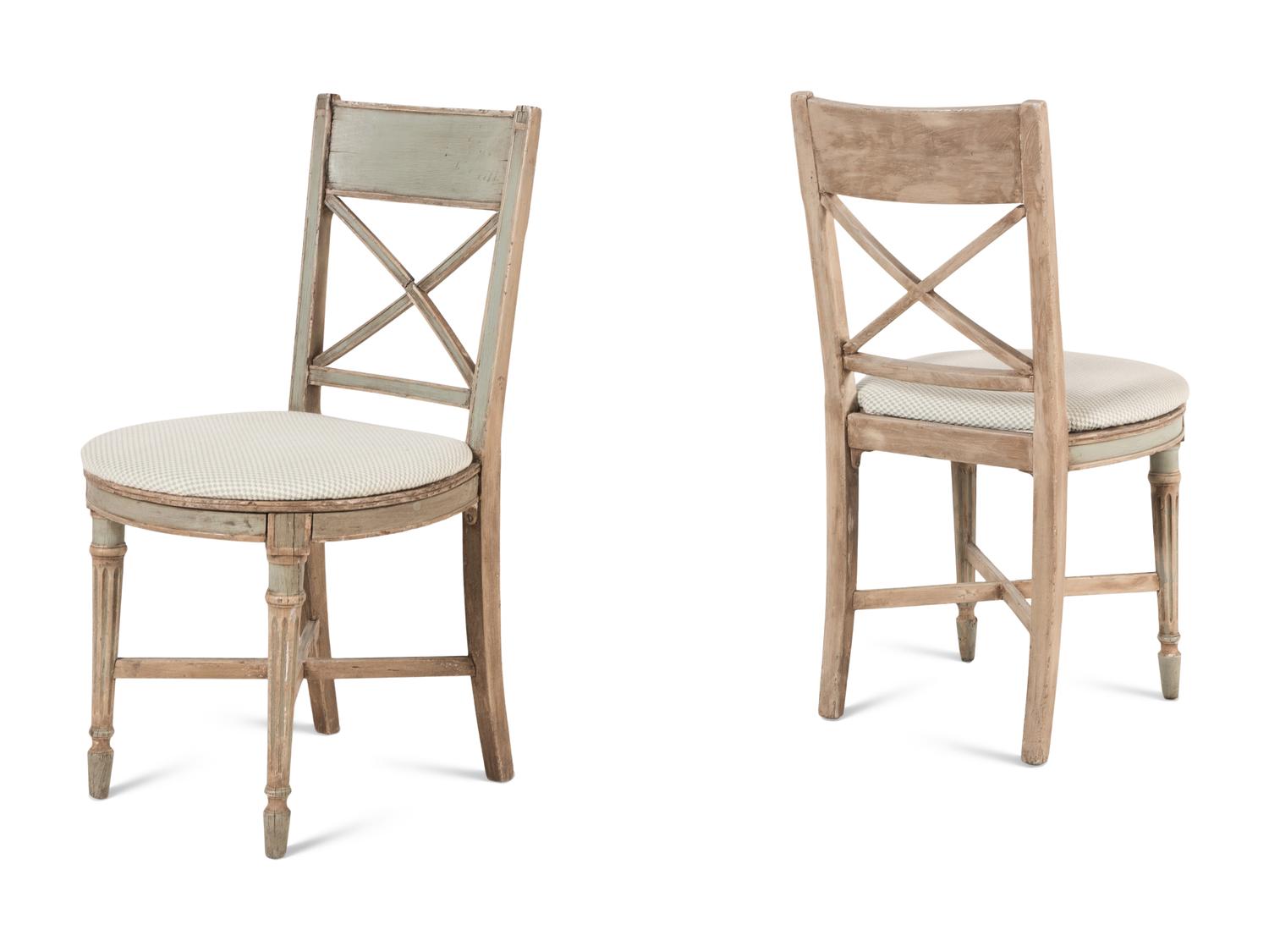 A Pair of Italian Painted Side Chairs