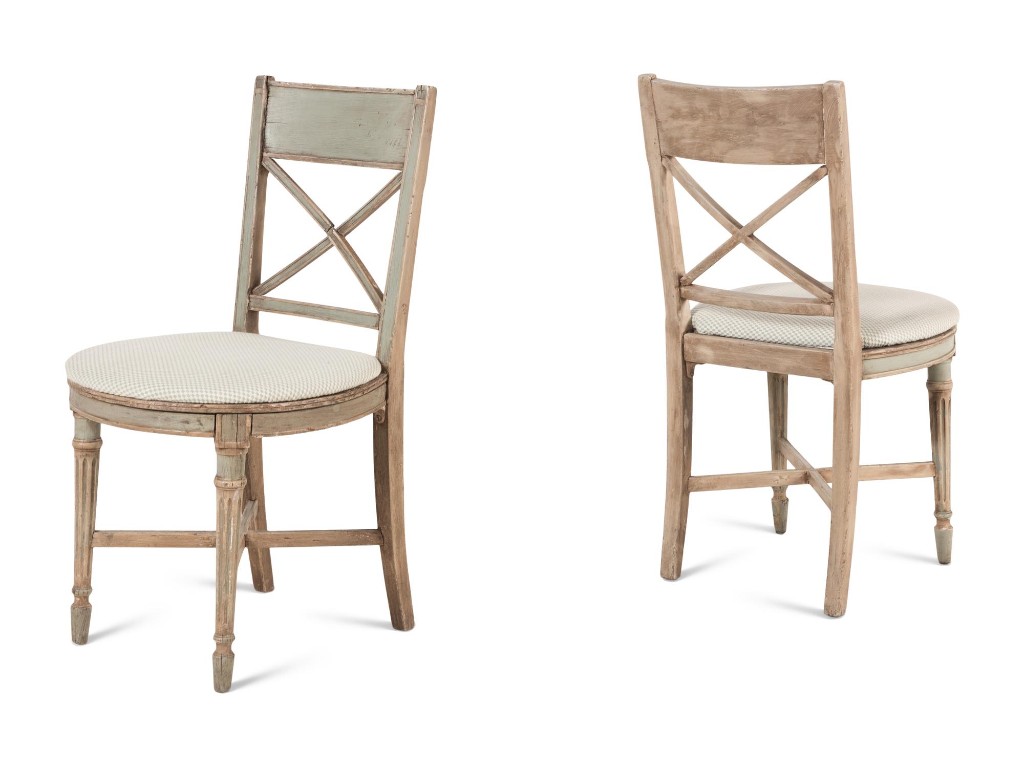 A Pair of Italian Painted Side Chairs