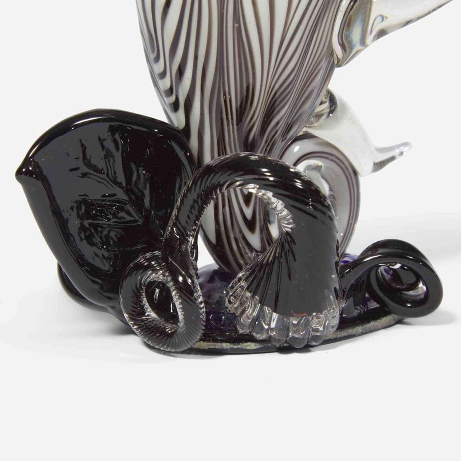 Fritz Dreisbach (American, b. 1941) Two Black and White Hand Blown Glass Cups, USA, circa 1970s