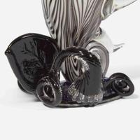 Fritz Dreisbach (American, b. 1941) Two Black and White Hand Blown Glass Cups, USA, circa 1970s