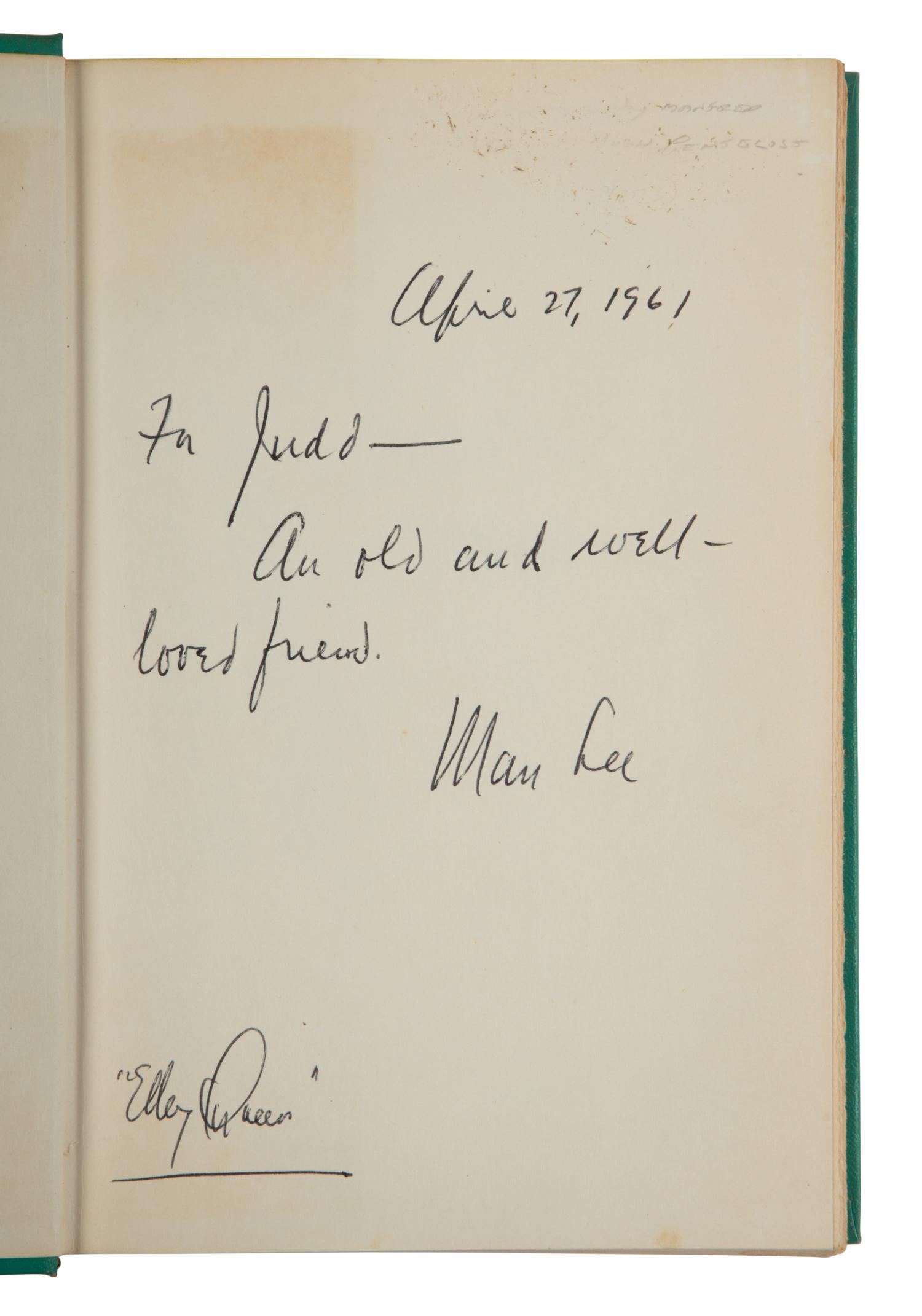 QUEEN, Ellery (pseudonyms of Frederic Dannay and Manfred Bennington Lee). A group of 6 FIRST EDITIONS, comprising: