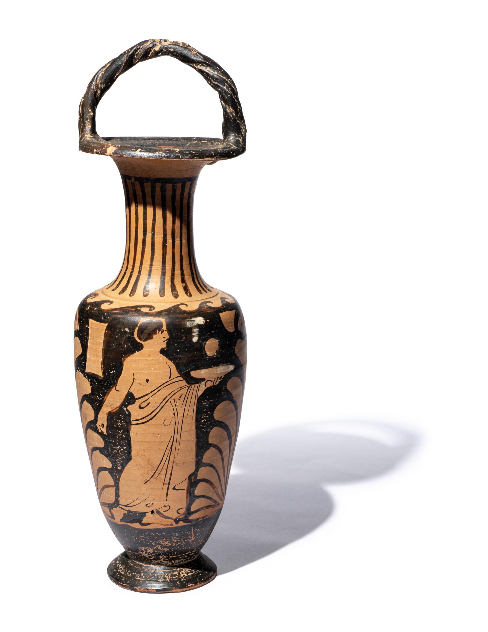 A Campanian Red-Figured Bail-Amphora.