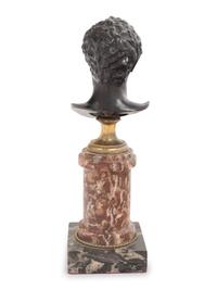 A Grand Tour Bronze Bust on a Bi-Color Marble Socle
