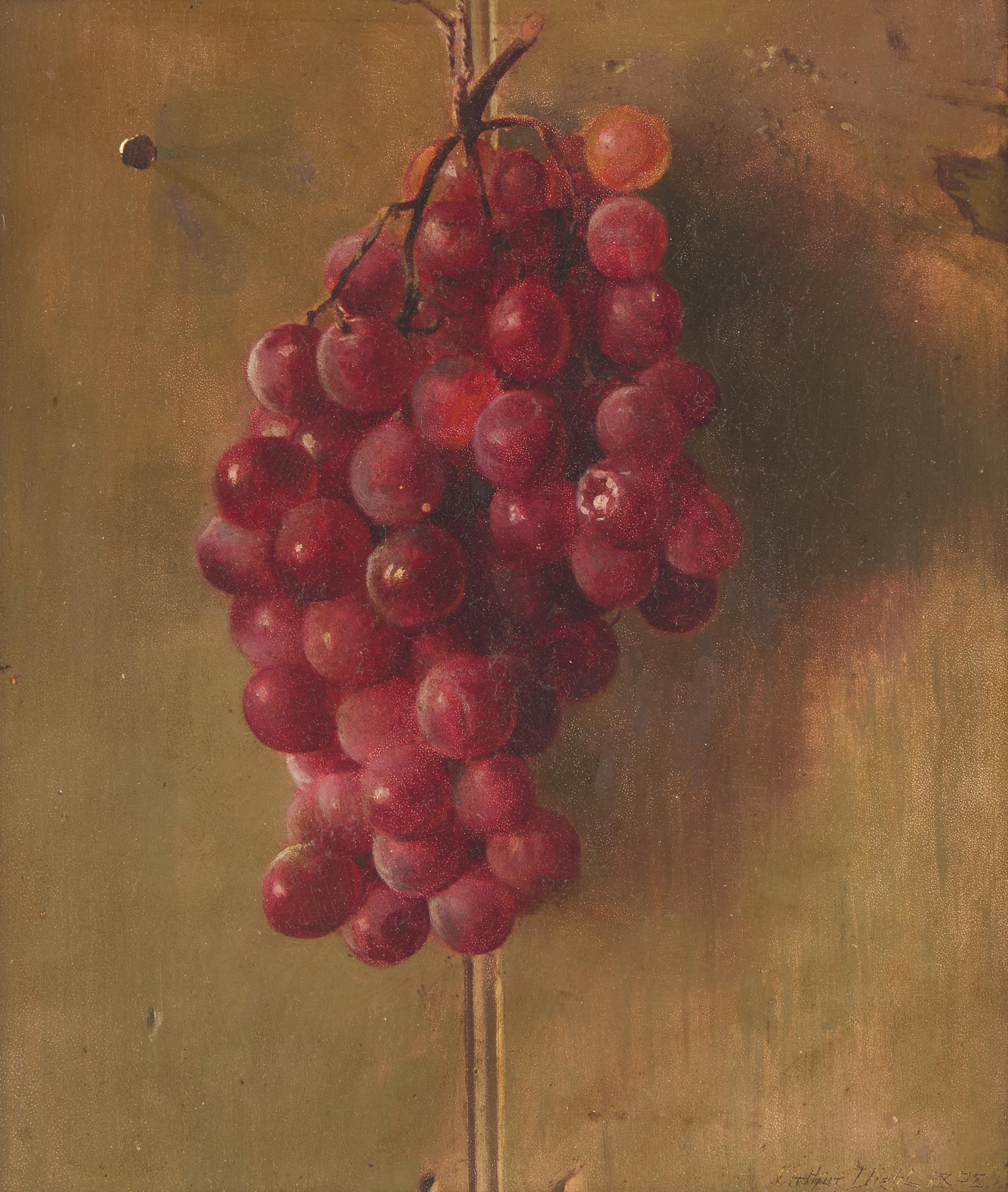 Arthur Vidal Diehl (American, 1870–1929) — Trompe-L'oeil Still Life with Grapes , 1898