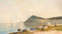 Karl Eugene Felix, (Austrian, 1837-1906), Coastal Scene with Boats