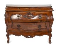 A French Provincial Style Carved Walnut Bombe Commode — 20TH CENTURY