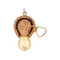 YELLOW GOLD AND GEMSTONE LOCKET CHARM