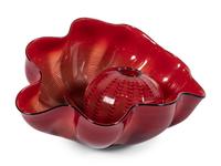 Red Seaform Pair with Ebony Lip Wraps, 1995 Portland Press Editions, USA