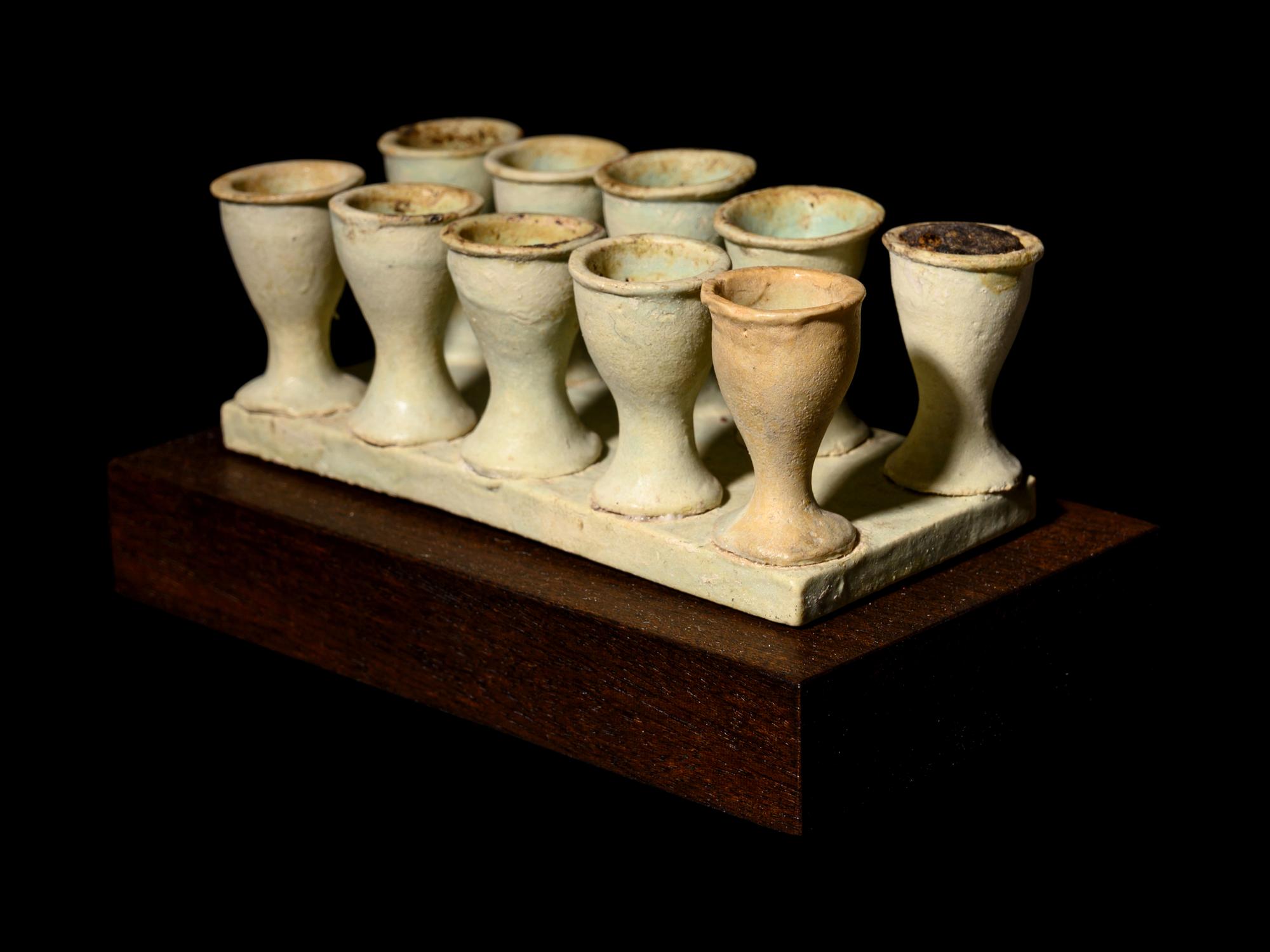 An Egyptian Faience Model Offering Tray