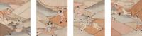 Eight Chinese Cream Ground Kesi Woven Silk Panels