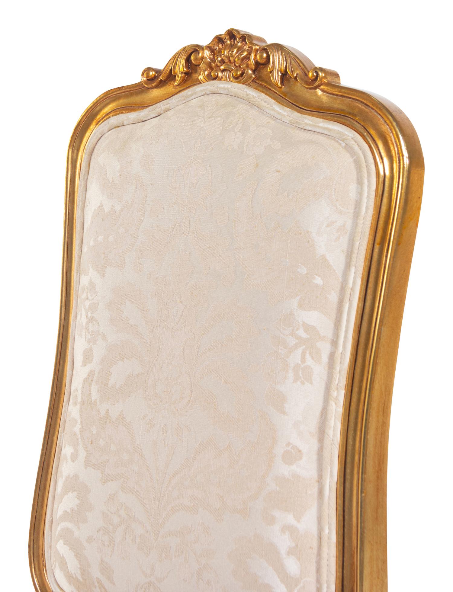 A Pair of Louis XV Style Giltwood Side Chairs