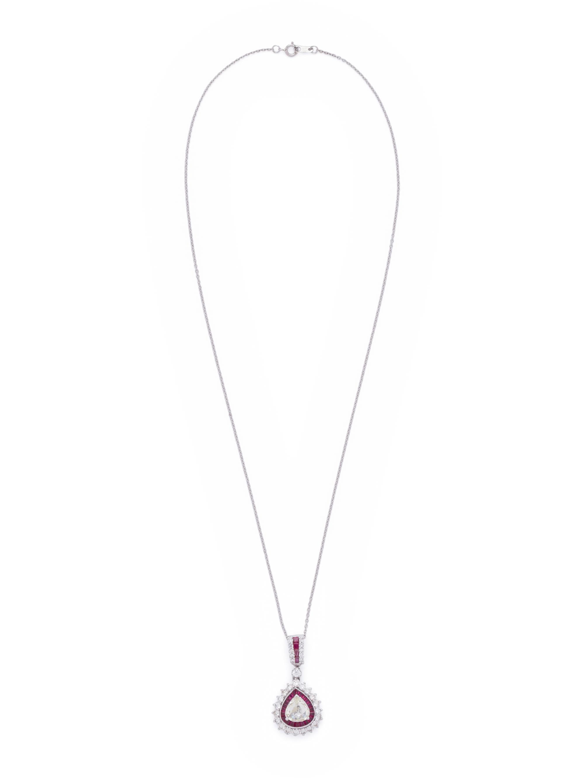 DIAMOND AND RUBY PENDANT/NECKLACE