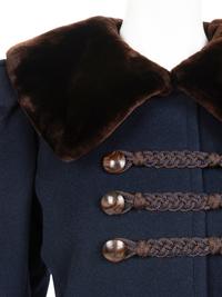 Yves Saint Laurent Haute Couture Wool Coat with Fur Trim, 1976