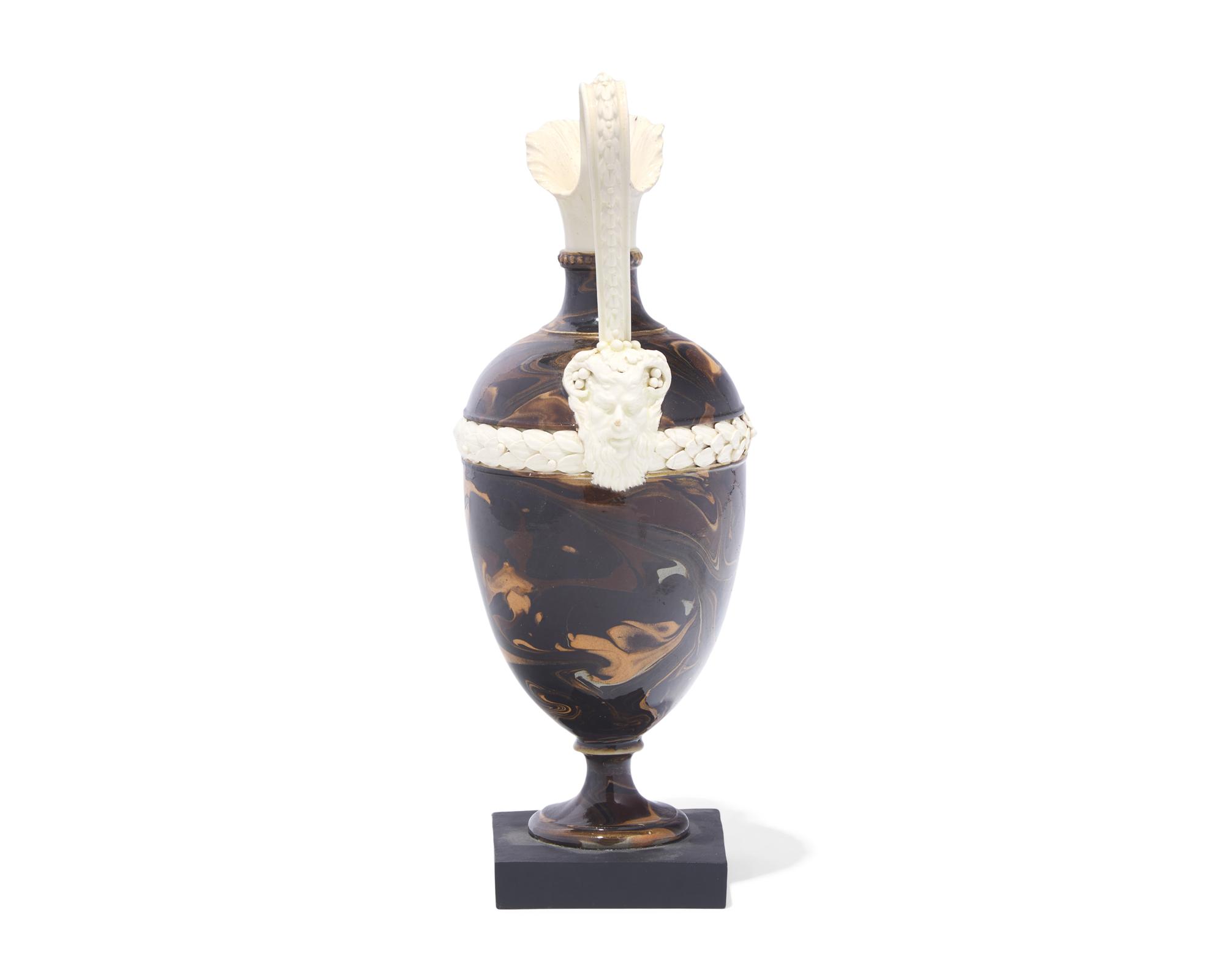 A Wedgwood and Bentley Agateware and Creamware Ewer