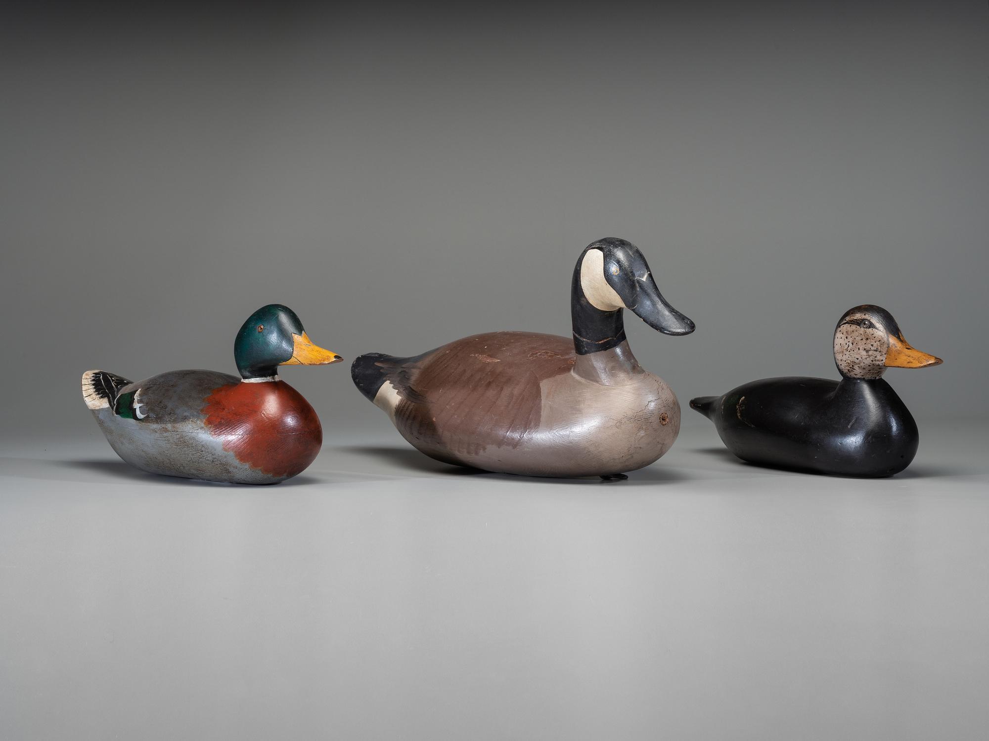 Three Carved and Painted Wood Decoys