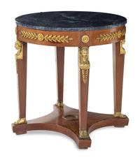 An Empire Style Gilt Bronze Mounted Mahogany Guéridon