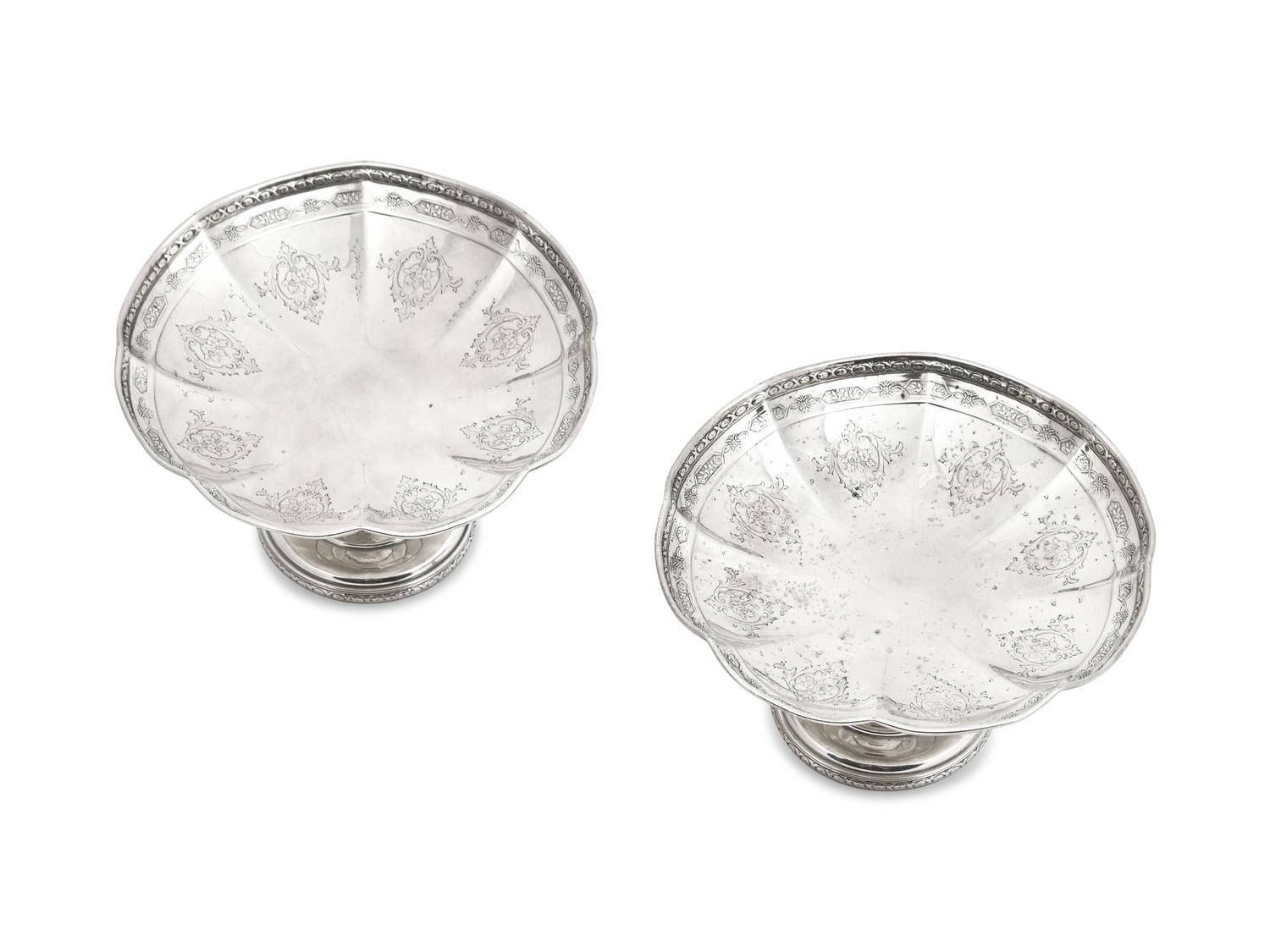 A Pair of American Silver Compotes