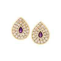 AMETHYST AND DIAMOND EARRINGS