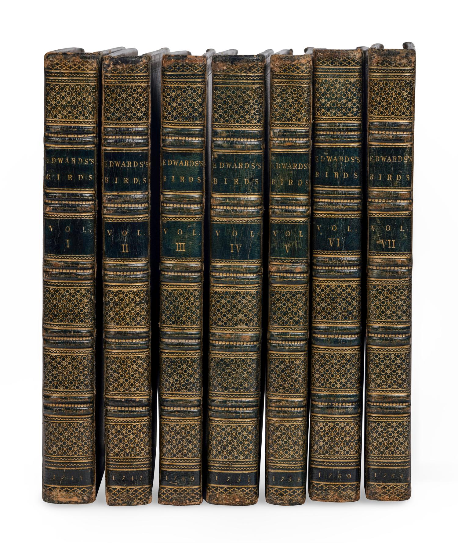 [NATURAL HISTORY]. EDWARDS, George (1694-1773). A Natural History of Uncommon Birds ... London: for the author, [1743]-1751 [but ca 1776]. [ With :] Gleanings of Natural History ....London: for the Author, 1758-1764.