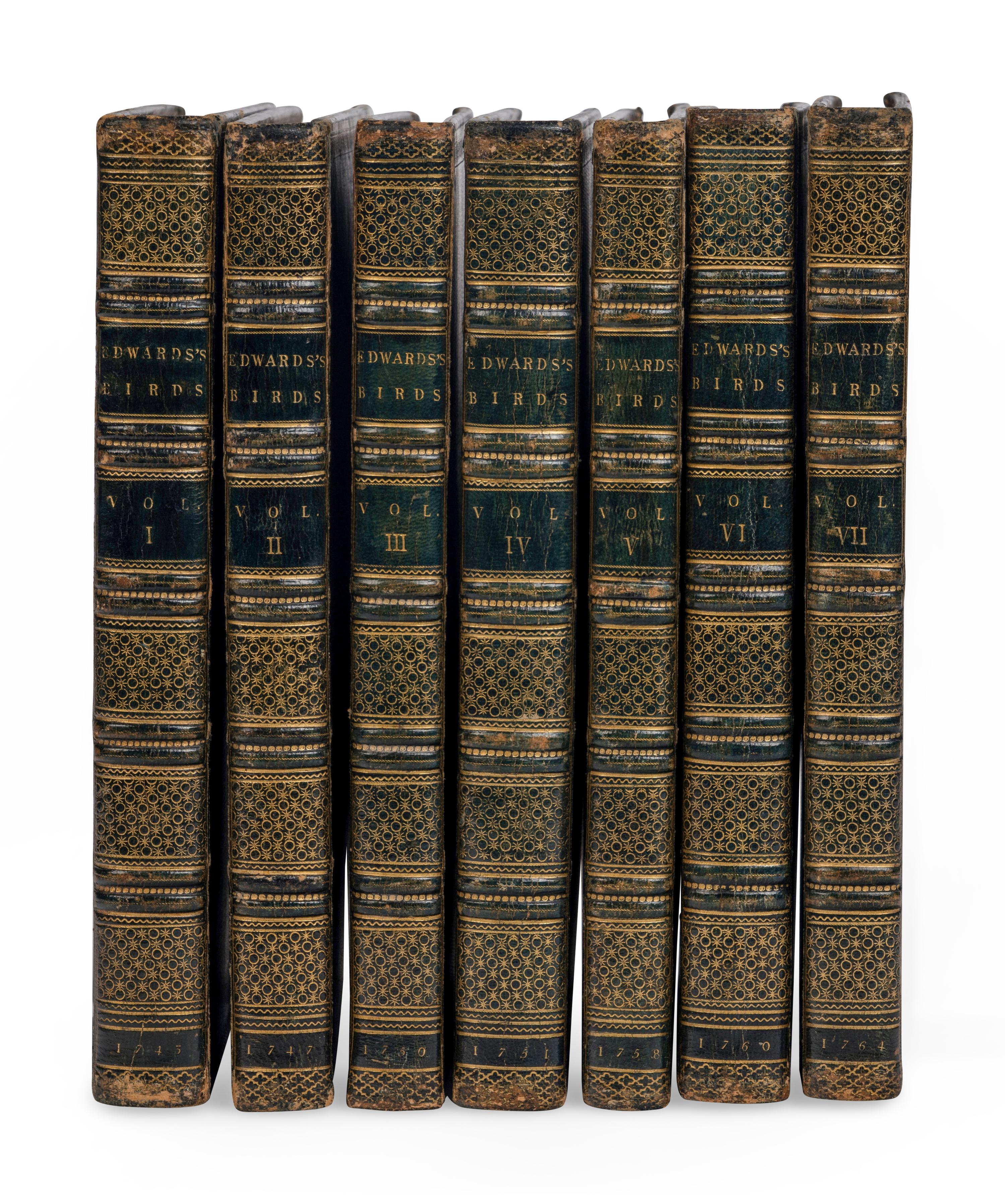 [NATURAL HISTORY]. EDWARDS, George (1694-1773). A Natural History of Uncommon Birds ... London: for the author, [1743]-1751 [but ca 1776]. [ With :] Gleanings of Natural History ....London: for the Author, 1758-1764.