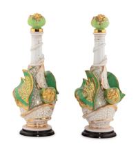 A Pair of Continental Porcelain Decanters